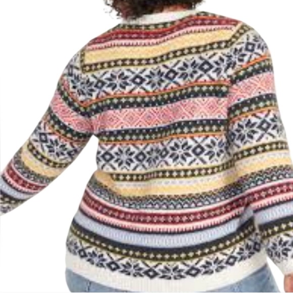 Old navy Women's Multicolor Patterned Sweater💚❤️💛 - Picture 2 of 4